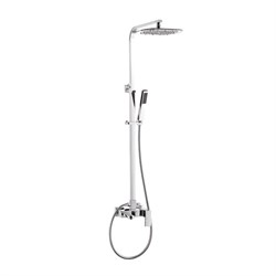 Смеситель + стойка душевая "тропический душ" с двумя лейками, телескопическая от 840 - 1200мм - фото 40831