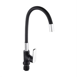 Смеситель кухонный с гибким изливом, шаровый, ЧЕРНЫЙ - фото 40871