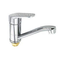 Смеситель кухонный, шаровый, ручка с белой мозаикой - фото 40987