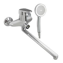 Смеситель в ванную с дивертором на корпусе, шаровый, ручка с черной мозаикой - фото 41007