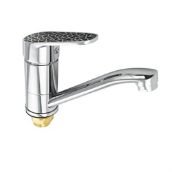 Смеситель кухонный, шаровый, ручка с черной мозаикой - фото 41012