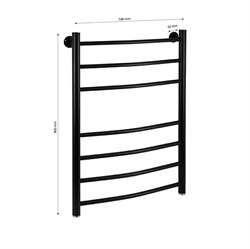 Полотенцесушитель КЛАССИК-ДУГА, 500х800 мм, труба - "1" x 2 мм, нержавеющая сталь , цвет ЧЕРНЫЙ . - фото 41670