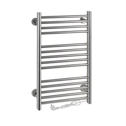 Полотенцесушитель электрический, ЭКСКЛЮЗИВ, ПРЯМОЙ, 720 х 400 х 60 мм, на 14 перекладин с сухим ТЭНом, 100 W, 220-230 В, 50 Гц, t - 50°С, из нержавеющей стали - фото 41752