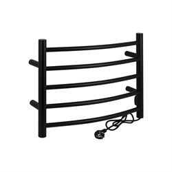 Полотенцесушитель ЧЁРНЫЙ, электрический, КЛАССИК, ПРЕМИУМ, ДУГА, 400 х 530 х 140 мм, на 5 перекладин с сухим ТЭНом, 65 W, t - 50°С - фото 41762