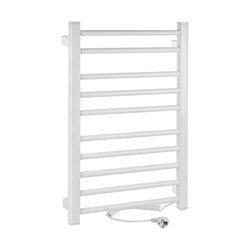 Полотенцесушитель электрический, ЛЕСЕНКА, 500 х 800 х 90 мм,10 перекладин, 115 W, из алюминия, цвет БЕЛЫЙ. - фото 41767