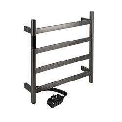 Полотенцесушитель электрический, 475 х 505 х 90 мм, лесенка 4 перекладины, 75 W, из нержавеющей стали, сенсорное управление с таймером до 24 часов, цвет ГРАФИТ. - фото 41812