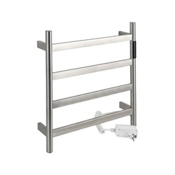 Полотенцесушитель электрический, 475 х 505 х 90 мм, лесенка 4 перекладины, 75 W, из нержавеющей стали, сенсорное управление с таймером до 24 часов, цвет САТИН. - фото 41827