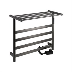 Полотенцесушитель электрический, 510 х 575 х 220 мм, лесенка на 4 перекладины с полкой, 75 W, из нержавеющей стали, сенсорное управление с таймером до 24 часов, цвет ГРАФИТ. - фото 41837