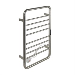 Полотенцесушитель электрический, с сенсорным управлением, с таймером до 24 часов, температура нагрева 35 - 70° С, лесенка с заоваленными углами, 10 перекладин, 530 х 840 х 95 мм, из нержавеющей стали, цвет САТИН. - фото 41877