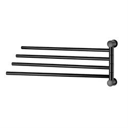 K-1034POLISHED BLACK Держатель полотенец четверной - фото 44917