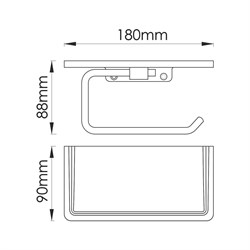 K-1625 Держатель туалетной бумаги с полочкой для телефона - фото 49083