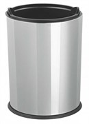 Урна из нержавеющей стали, круглая, внутренний пластиковый контейнер черный (12л )