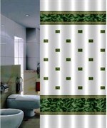 Штора для ванной 180х200 зеленый (Zumrut) полиэстер
