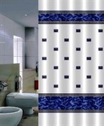 Шторка для ванной 180х200 голубой (Zumrut) полиэстер