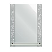 Зеркало с матированным рисунком 60х80 см + полка 50 см