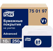 Бумажные покрытия на унитаз Tork V1 (750197)