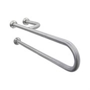 Поручень полукруглый правый неподвижный с тремя точками опоры, белый.