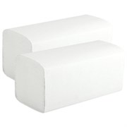 Бумажные полотенца листовые V-сложения для диспенсеров и дозаторов Комфорт 2-сл, Двухслойные (с тиснением) 1 пачка