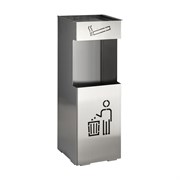 Урна с пепельницей уличная прямоугольная ХРОМ 24л