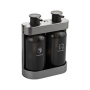 Дозатор для жидкого мыла, антивандальный, двойной , серебряный ABC пластик