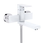 Смеситель для ванны с коротким изливом D130363-C,  белый