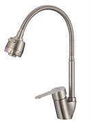 Смеситель для кухни с гибким изливом из нержавеющей стали H150316-T,  сатин
