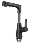 Смеситель для раковины/кухни с выдвижным изливом  D158374-A,  чёрный