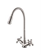 Смеситель для кухни с гибким поворотным изливом  D151810-Q,  хром