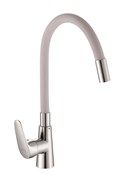 Смеситель для кухни с силиконовым изливом  D155302-2,  серый и  хром