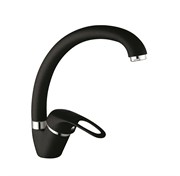 Смеситель для кухни с  поворотным изливом  D150409-A,  чёрный, матовый