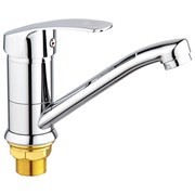 Смеситель для раковины/кухни с поворотным изливом D151401-1,  хром