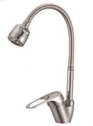 Смеситель для кухни с гибким поворотным изливом D150628-T,  хром