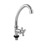 Кран на одну воду металлокерамика, хромированный