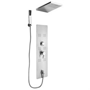 Душевая панель - "тропический душ" ВРЕЗНАЯ с двумя лейками, корпус МАТОВАЯ нержавеющая сталь марки 304