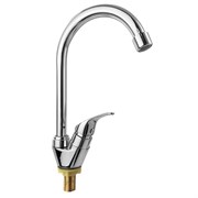 Кран на одну воду шаровый, высокий излив, хромированный