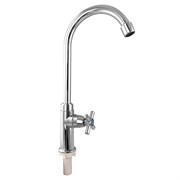 Кран на одну воду, высокий излив, ПРЕМИУМ, металлокерамика, хромированный, из высокопрочного пластика АБС