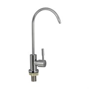 Кран на одну воду для фильтра, из нержавеющей стали марки 304, хром