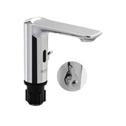 Смеситель сенсорный для раковины, с регулировкой температуры воды на корпусе, латунный корпус, цвет ХРОМ.