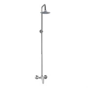 Смеситель в душевую кабину с жестким изливом, шаровый с лейкой тропический душ