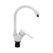 Смеситель на кухню, боковой, шаровый, из высокопрочного пластика АБС, БЕЛЫЙ