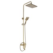 Смеситель + стойка душевая "тропический душ" с двумя лейками под состаренную БРОНЗУ