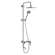 Смеситель + стойка душевая "тропический душ", БОКОВОЙ, с двумя лейками, из нержавеющей стали марки 304