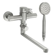 Смеситель в ванную, длинный излив, шаровый, из нержавеющей стали марки 304