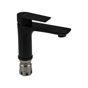 Смеситель на раковину, литой корпус ЧЁРНЫЙ, из нержавеющей стали марки 304