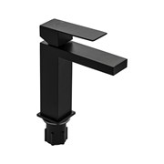 Смеситель для раковины, квадратный корпус, из нержавеющей стали марки 304, цвет ЧЕРНЫЙ.