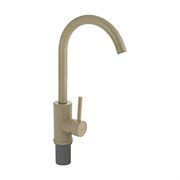 Смеситель для кухни, шаровый, С - образный излив, цвет БЕЖЕВЫЙ КАМЕНЬ.