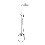 Смеситель + стойка душевая "тропический душ" с двумя лейками, телескопическая от 840 - 1200мм