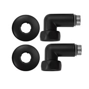 Американка, чёрная, угловая к полотенцесушителю, 1х1/2 г/ш