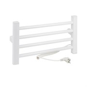 Полотенцесушитель электрический, ЛЕСЕНКА, 500 х 300 х 85 мм, 4 перекладины, 52 W, из алюминия, цвет БЕЛЫЙ.