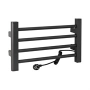 Полотенцесушитель электрический, ЛЕСЕНКА, 500 х 300 х 85 мм, 4 перекладины, 52 W, из алюминия, цвет ГРАФИТ.